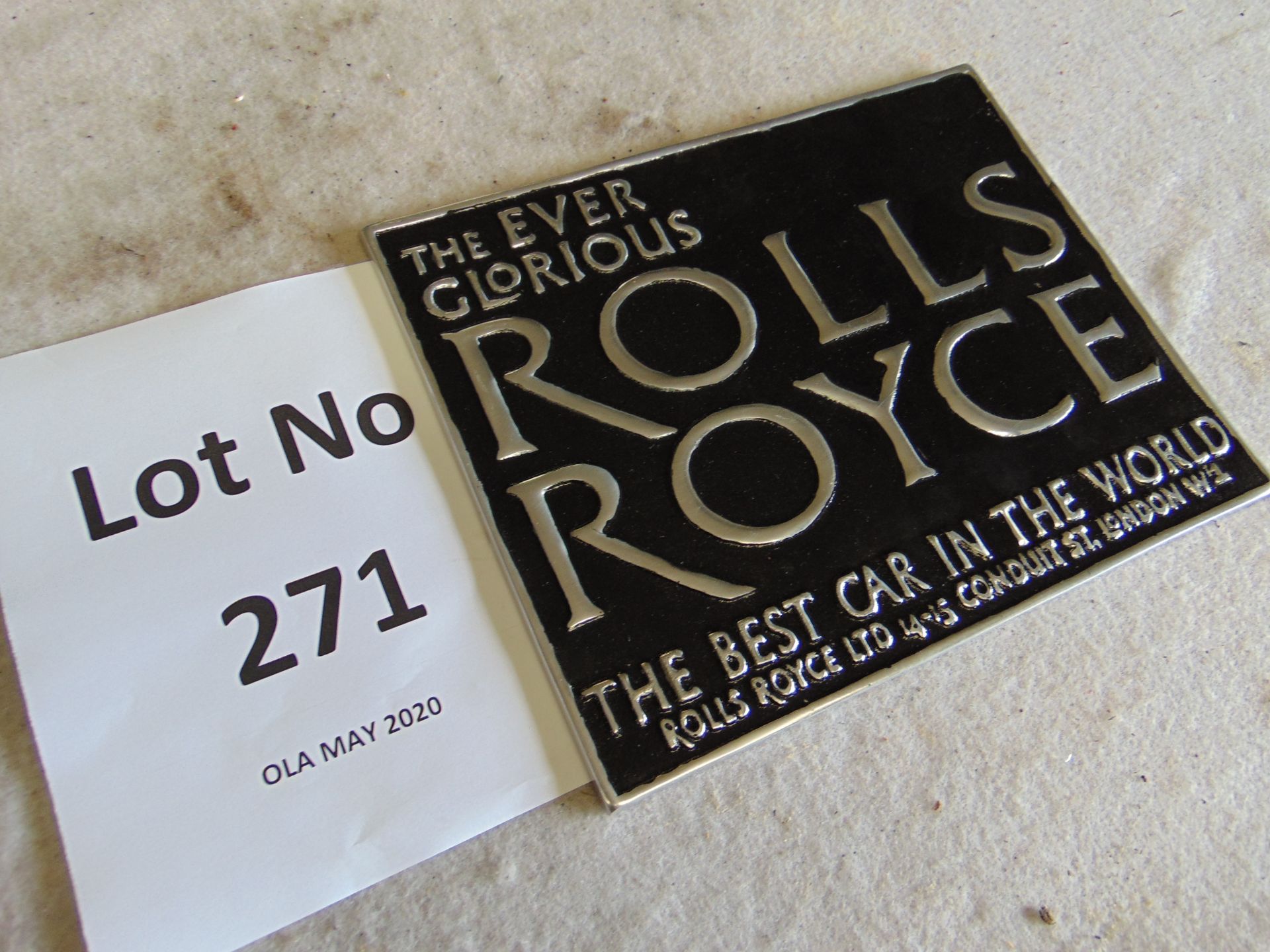 Unissued Rolls Royce Cast Aluminium Sign - Image 2 of 3