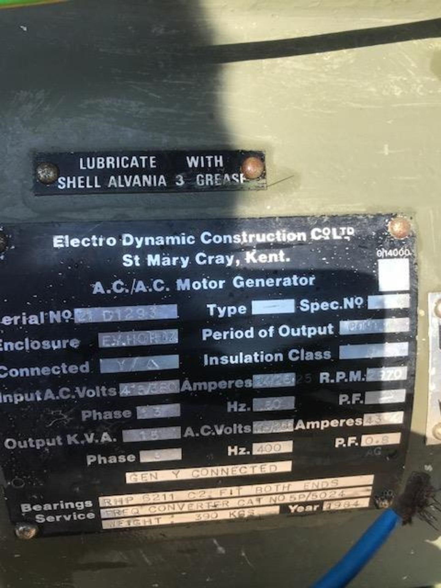 15 KVA Motor Generator - Image 2 of 5