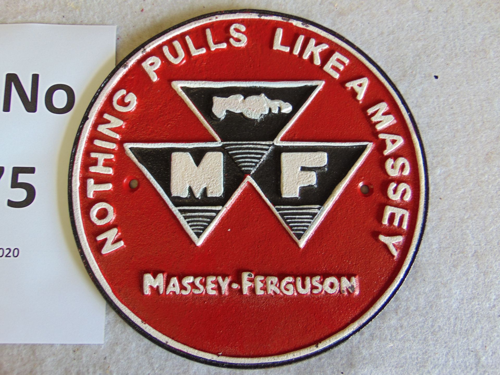 Unissued Massey Ferguson Cast Iron Wall Plaque