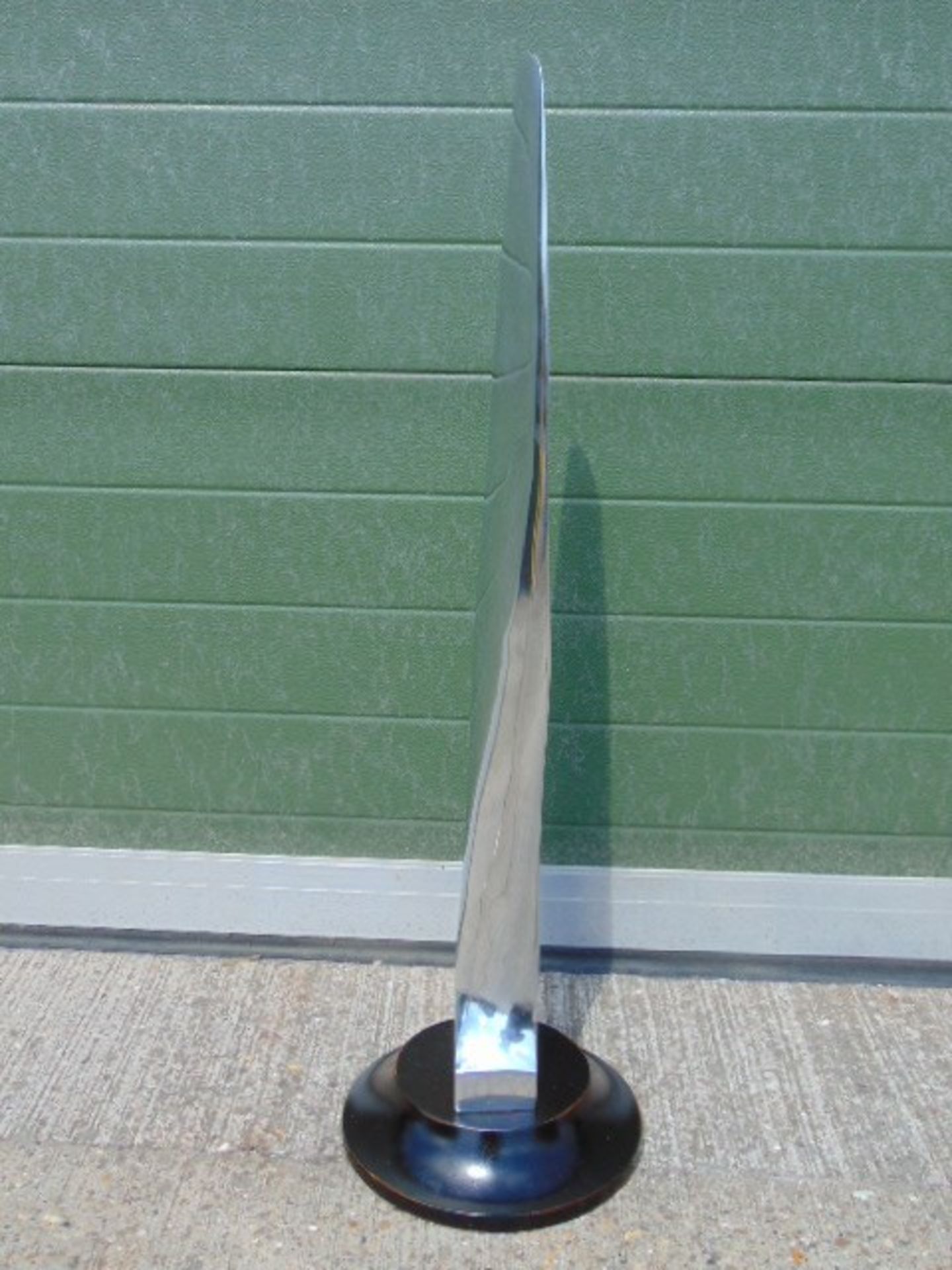 Polished Aluminium Propeller Blade on Stand - Image 2 of 5