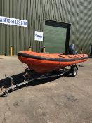 VIKING MODEL 470 Inflatable Rib with YAMAHA 40 HP Outboard and Trailer