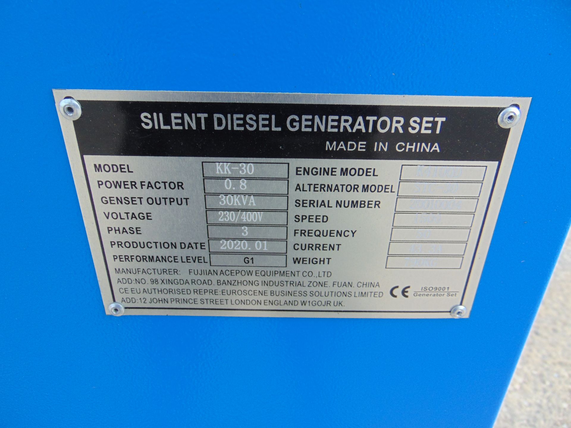 UNISSUED 30 KVA 3 Phase Silent Diesel Generator Set - Image 8 of 20