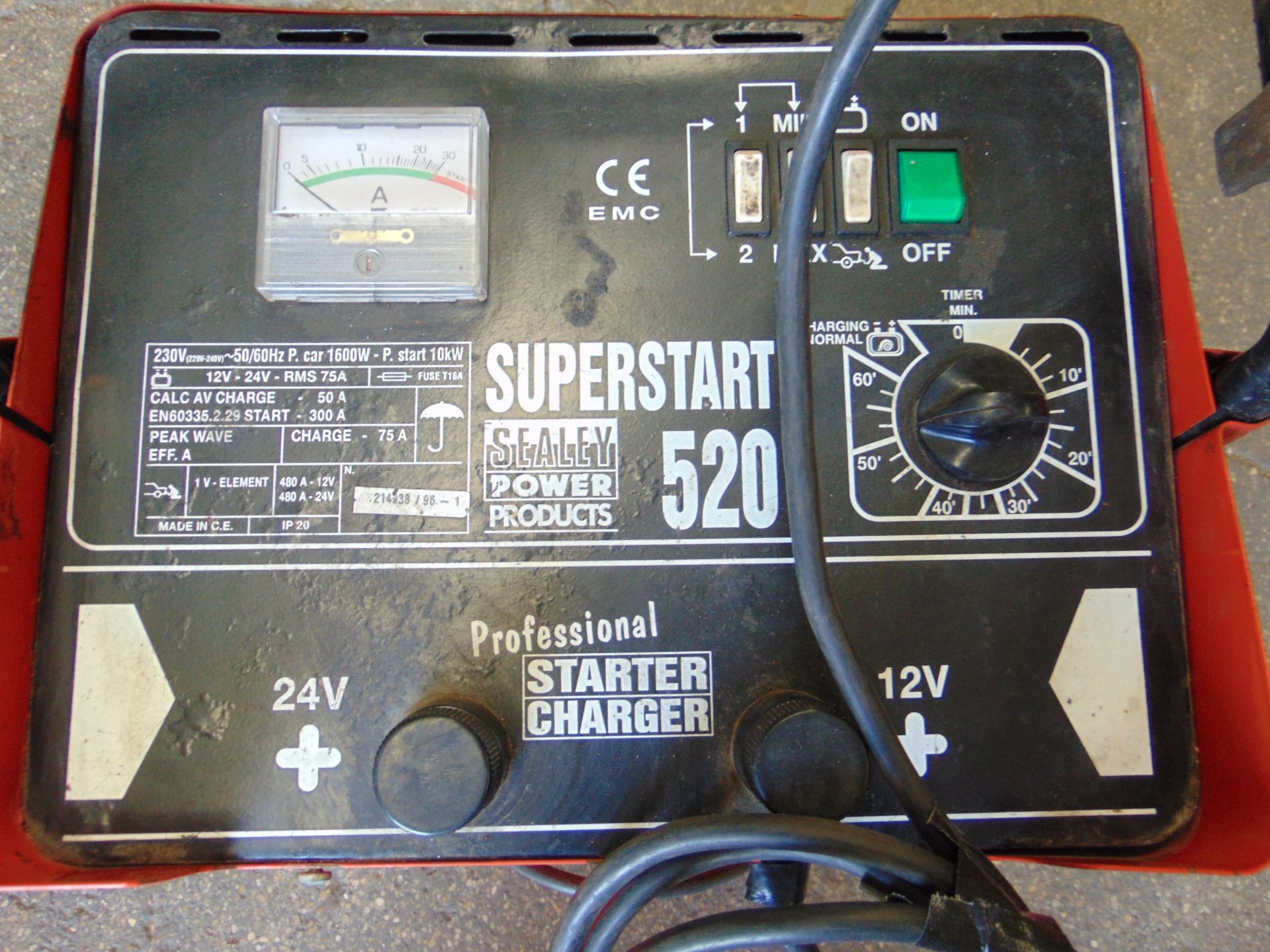 Sealey SUPERSTART 520 Professional Battery Starter/Charger 12/24v - Image 4 of 7