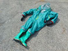10 x Respirex Tychem TK Gas-Tight Hazmat Suit Type 1A with Attached Boots and Gloves