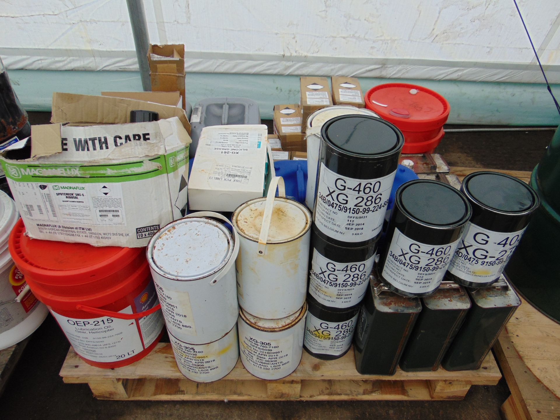 Approx 60 x Drums of Various Grease, Oils, Cleaners etc