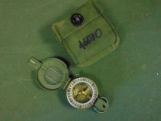 Unissued British Stanley Prismatic Marching Compass Nato Marked c/w Webbing Pouch
