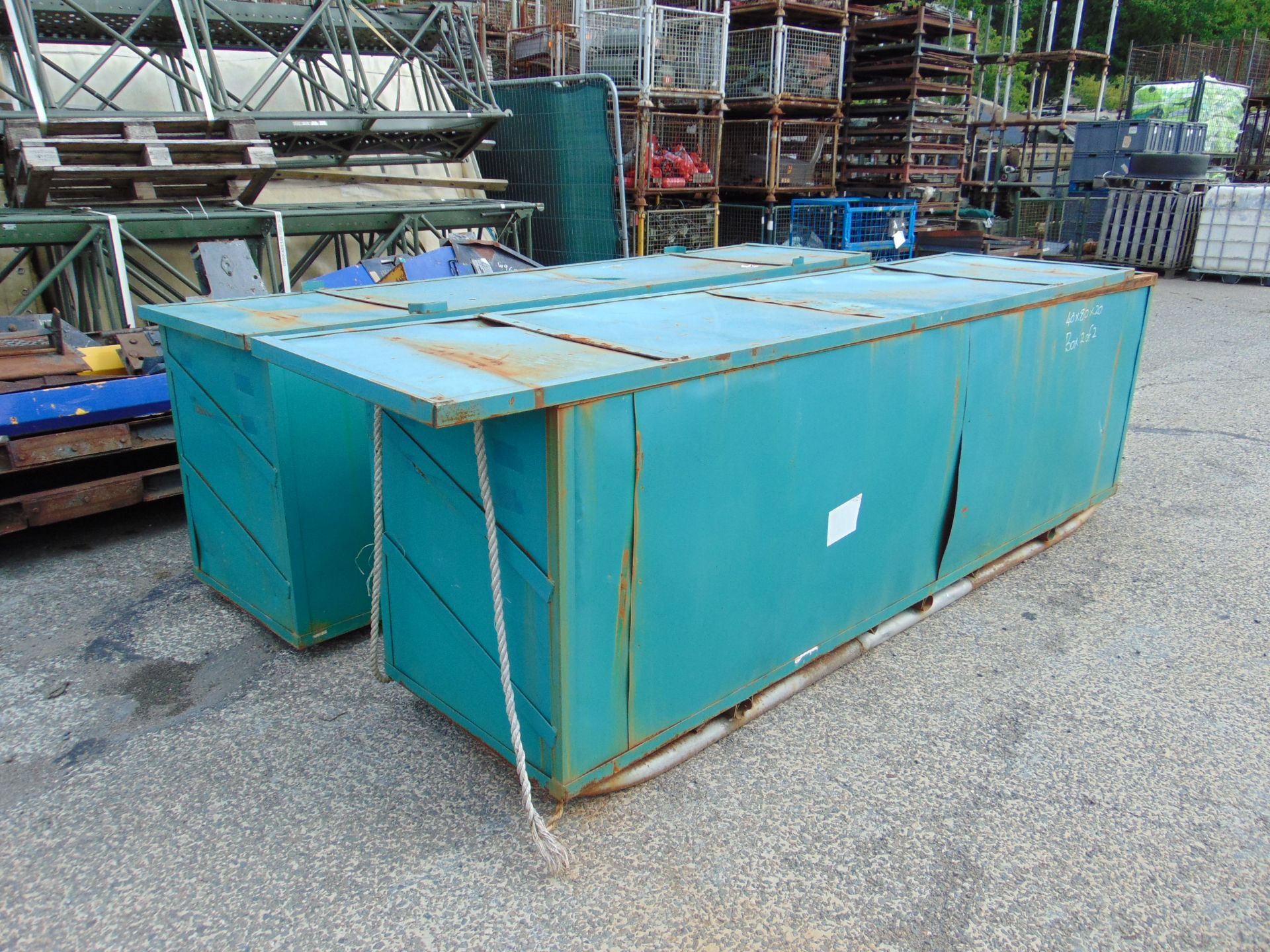 2 x Metal Shipping / Moving Crates 2.95m x 0.75m x 0.9m - Image 2 of 4