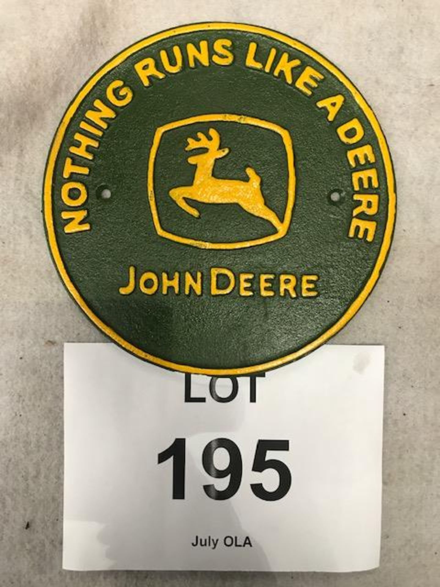 Cast Iron John Deere Tractor Wall Sign
