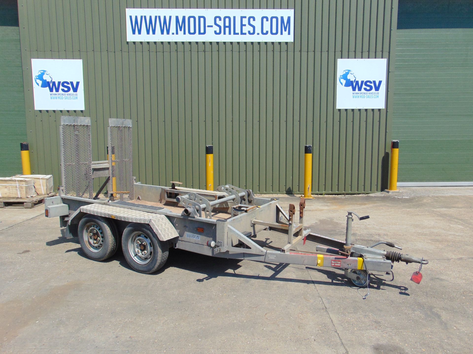 Indespension galvanised 2700 twin axle mini digger/plant trailer