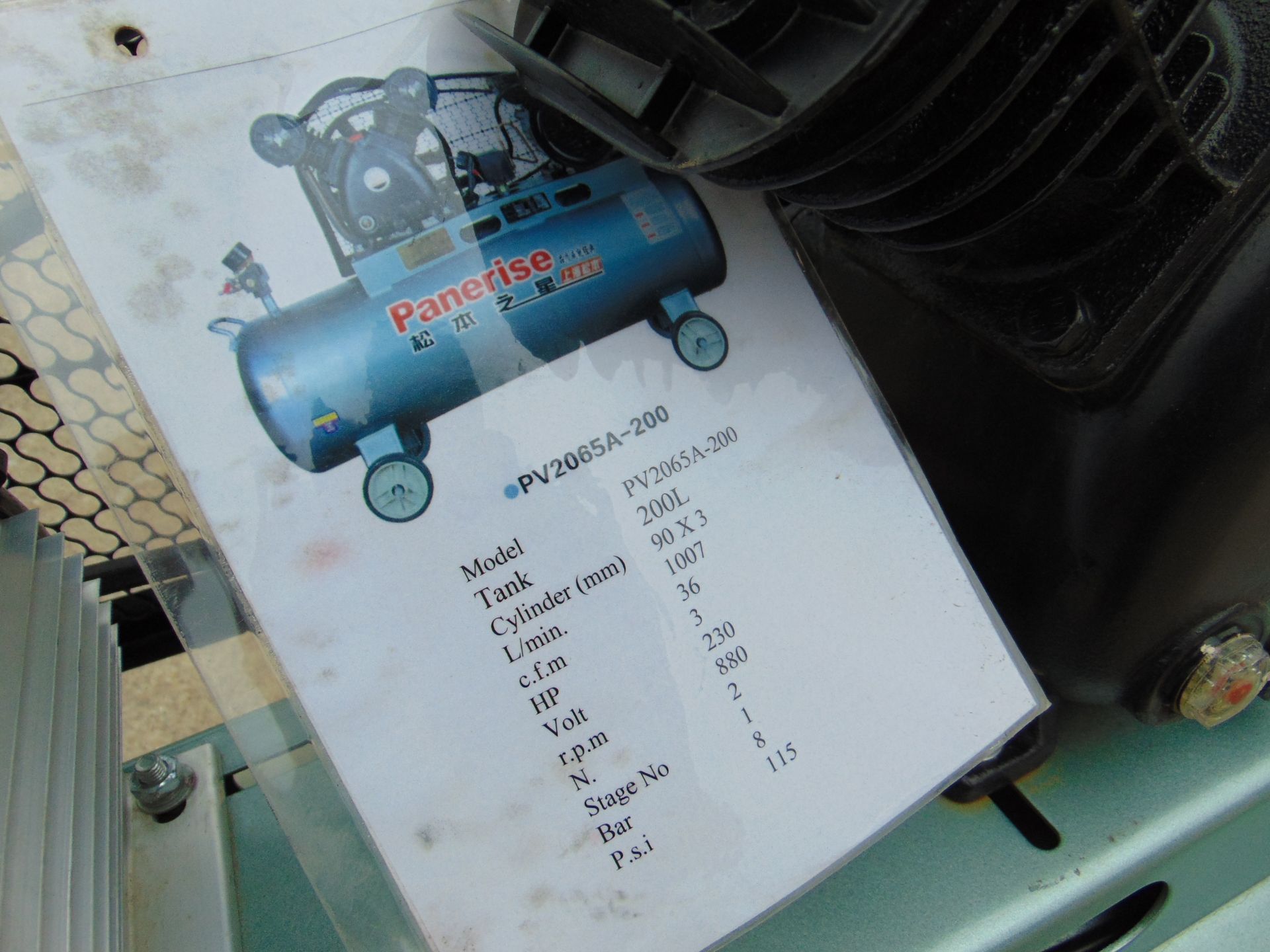 Unissued Panerise 300L workshop Air Compressor - Image 7 of 9