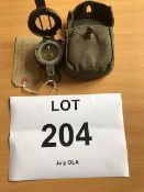 Nice British Army Stanley Prismatic Compass in Original Webbing Pouch