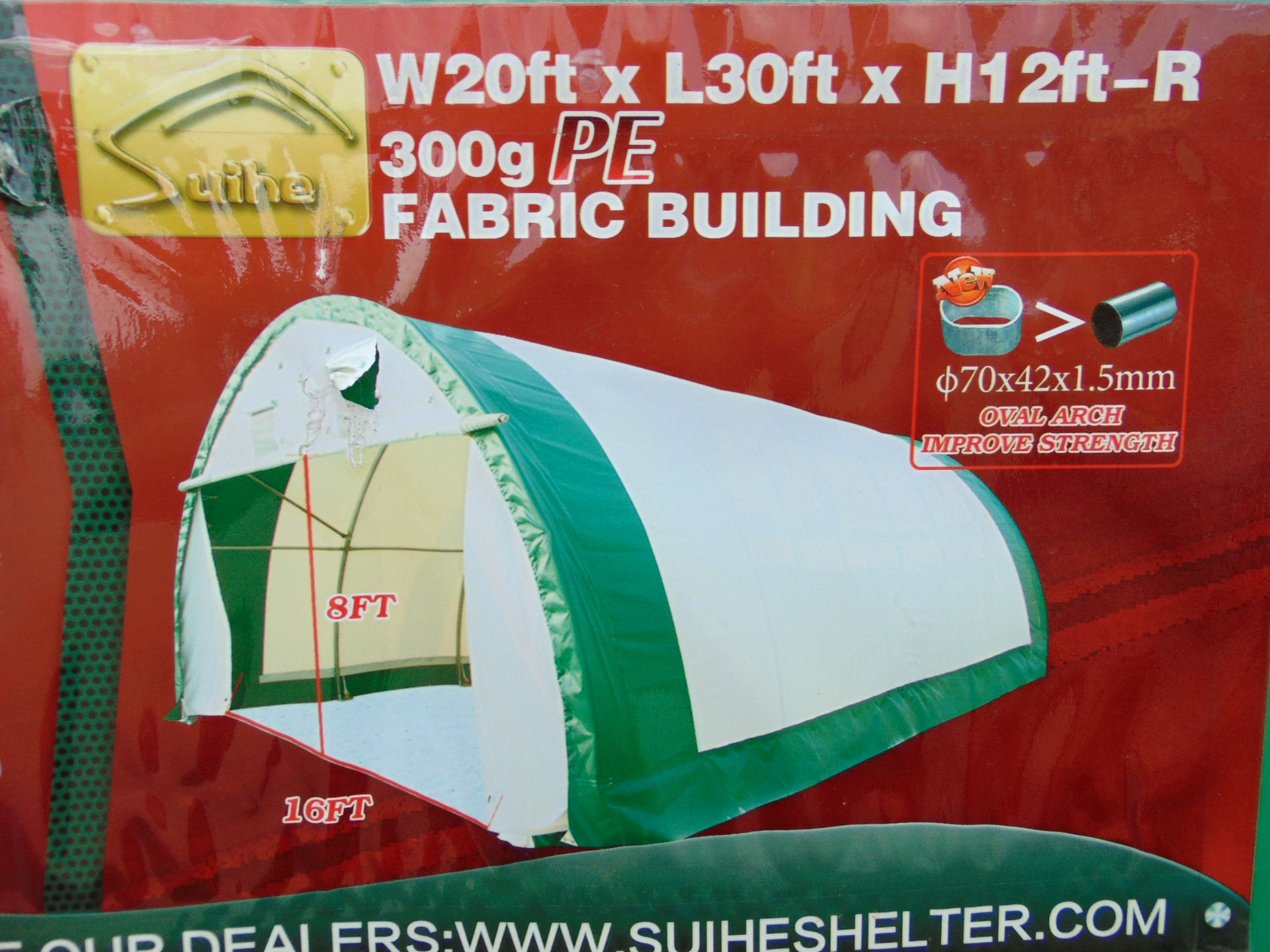 Heavy Duty Storage Shelter 20'W x 30'L x 12' H P/No 203012R - Image 3 of 4