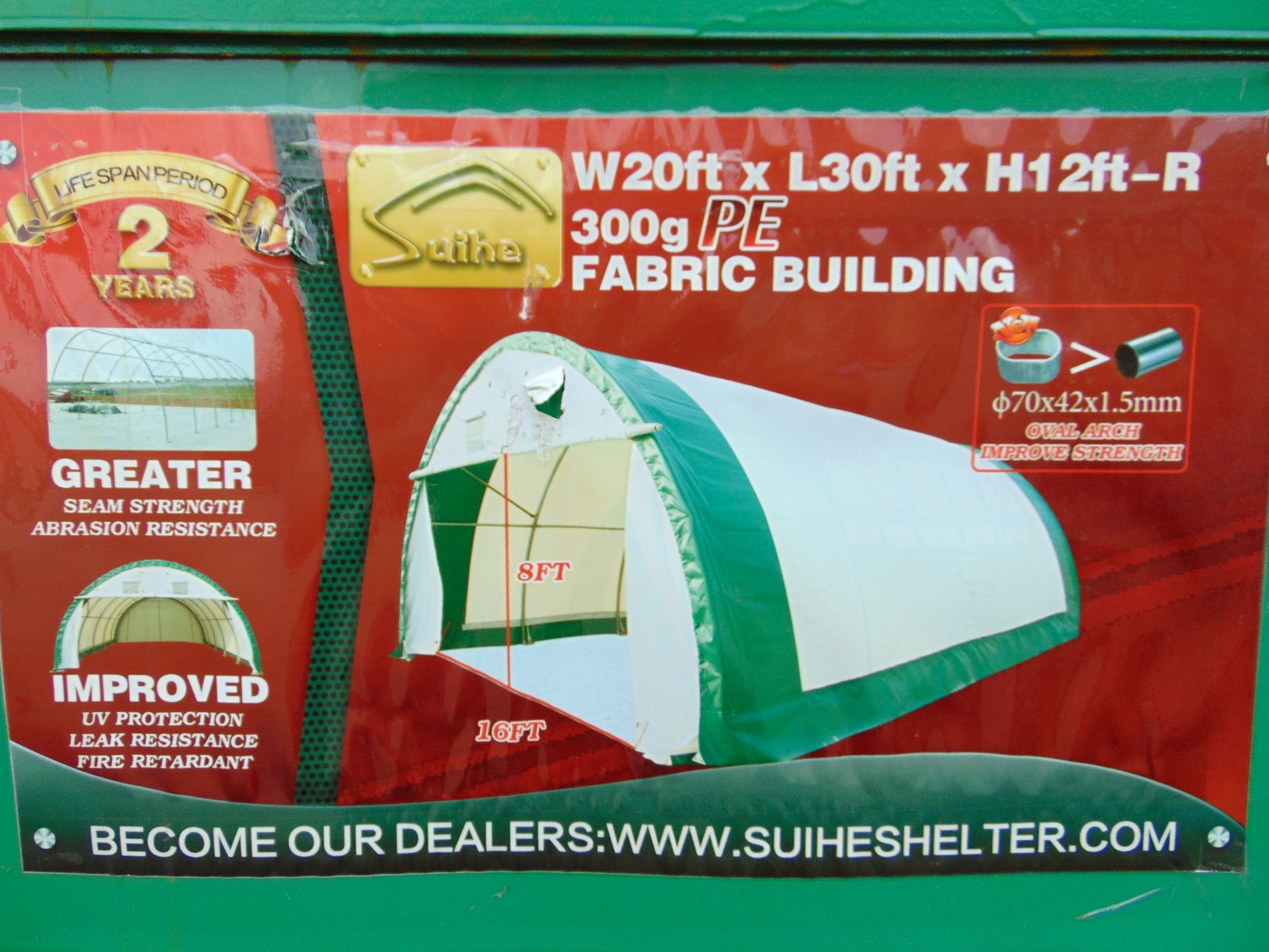 Heavy Duty Storage Shelter 20'W x 30'L x 12' H P/No 203012R - Image 2 of 4