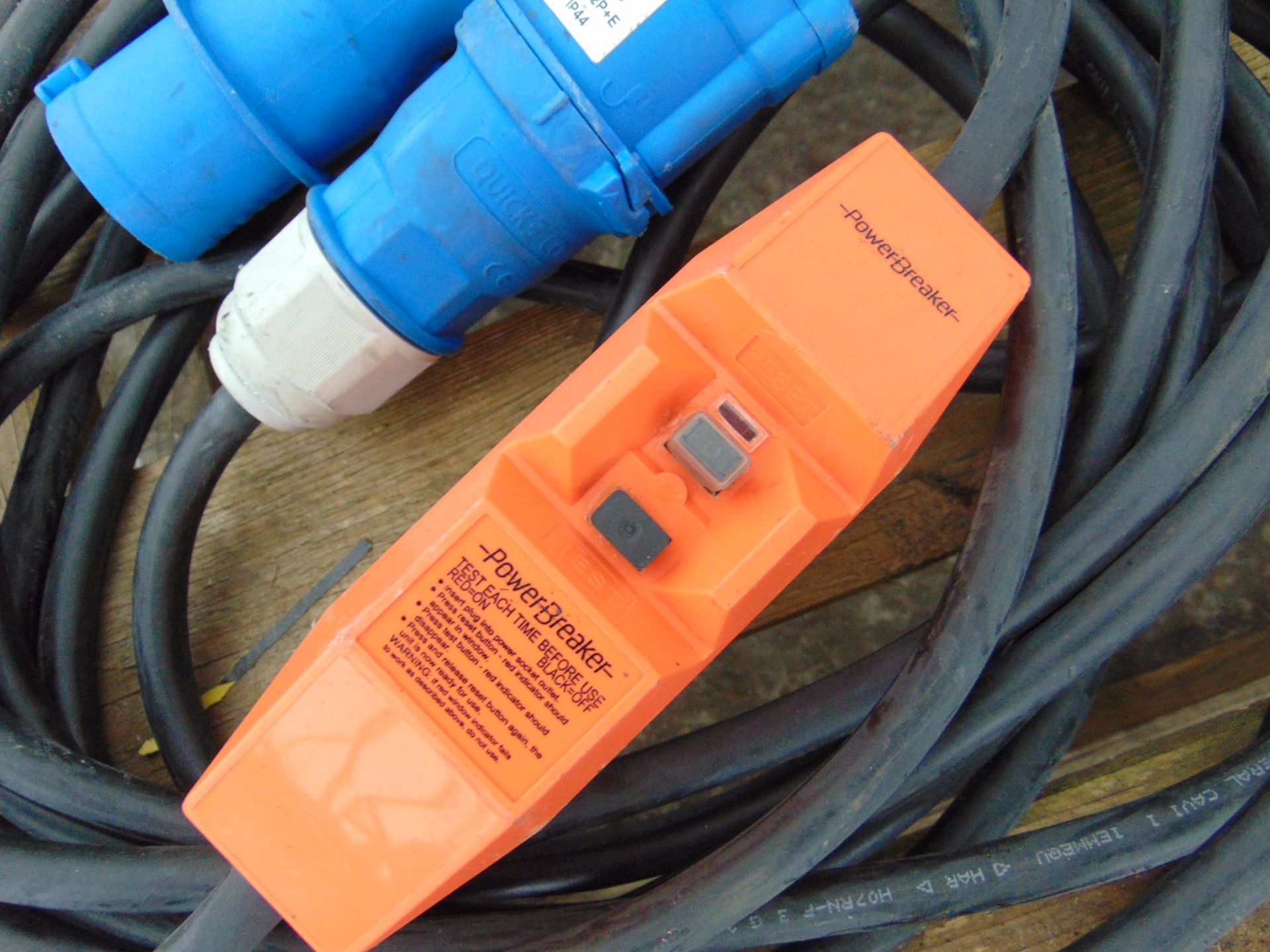 4 x Electric Cable Assys C/W Plugs & Heavy Duty In Line PowerBreakers - Image 5 of 5