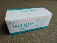 Unissued Soft loop 3PLY Face Masks - 50 Pack