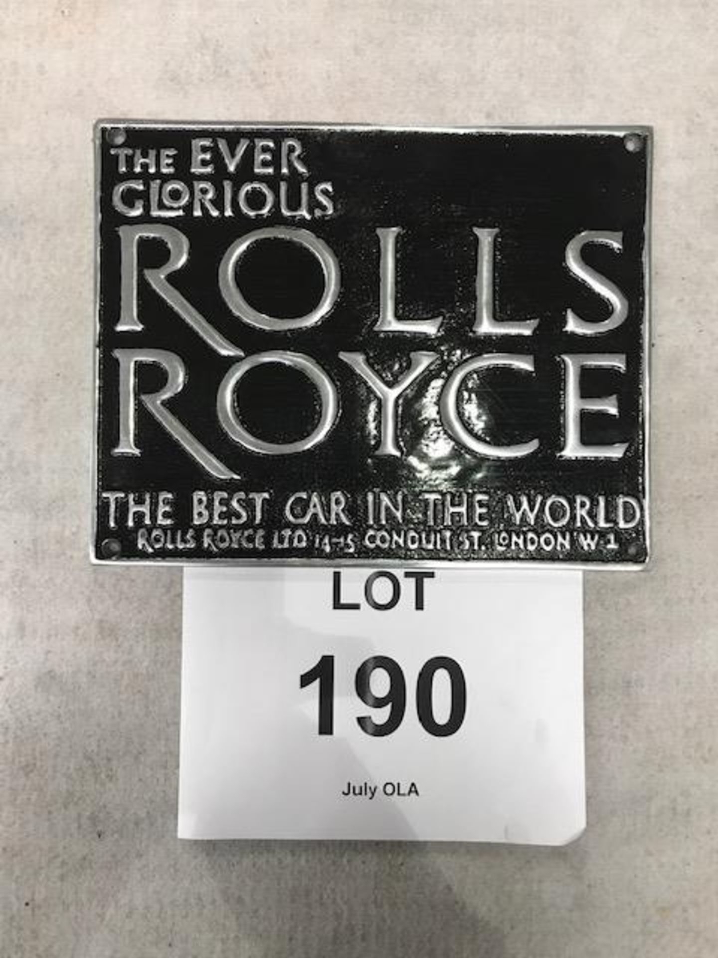 Cast Aluminium Rolls Royce Advertising Sign - Image 2 of 2