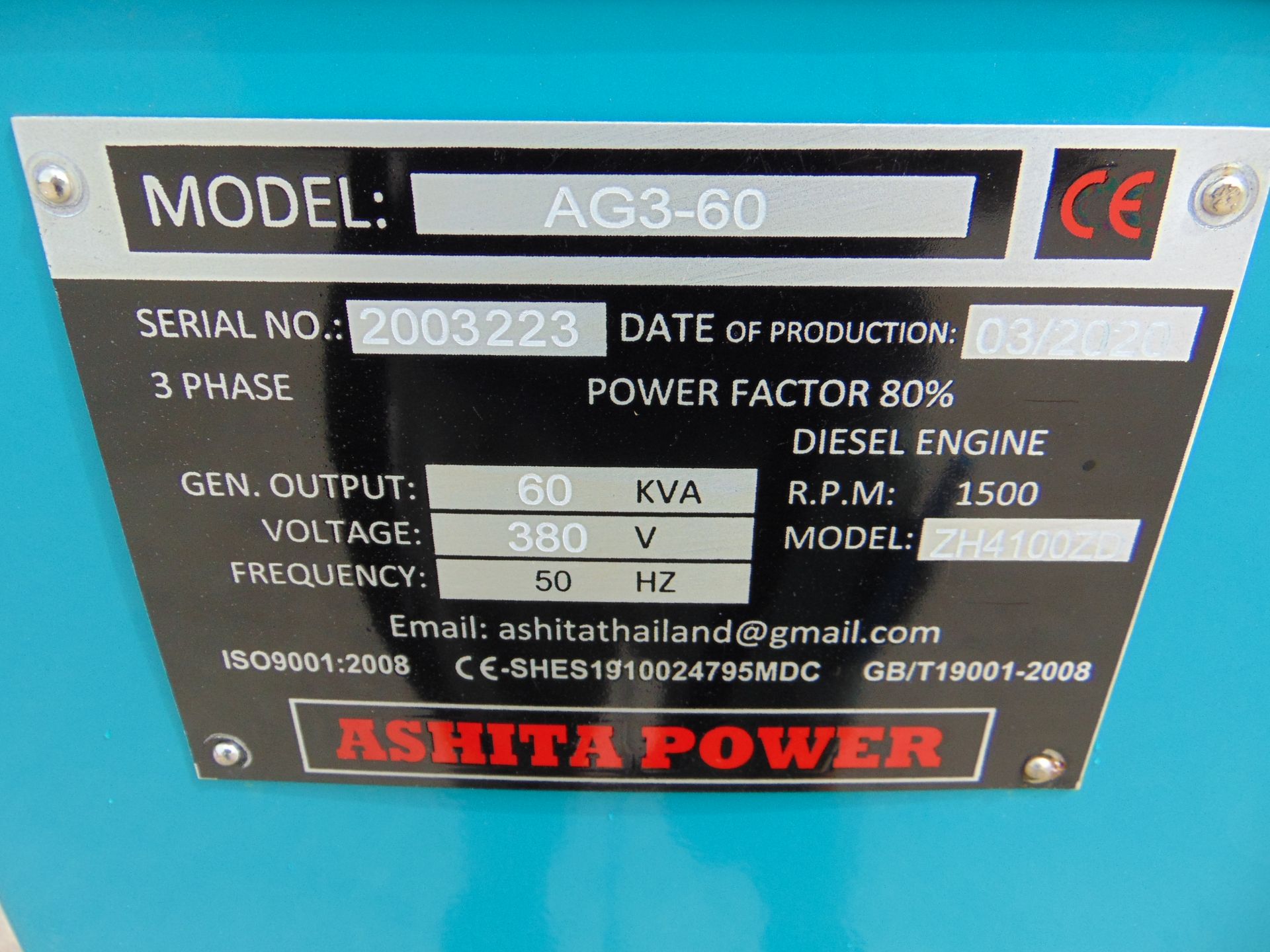 UNISSUED 60 KVA 3 Phase Silent Diesel Generator Set - Image 19 of 19