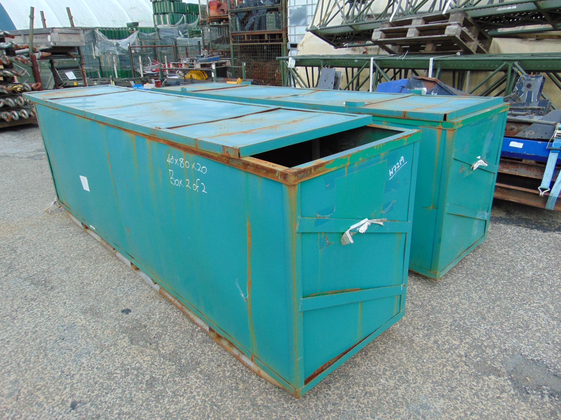 2 x Metal Shipping / Moving Crates 2.95m x 0.75m x 0.9m - Image 3 of 4