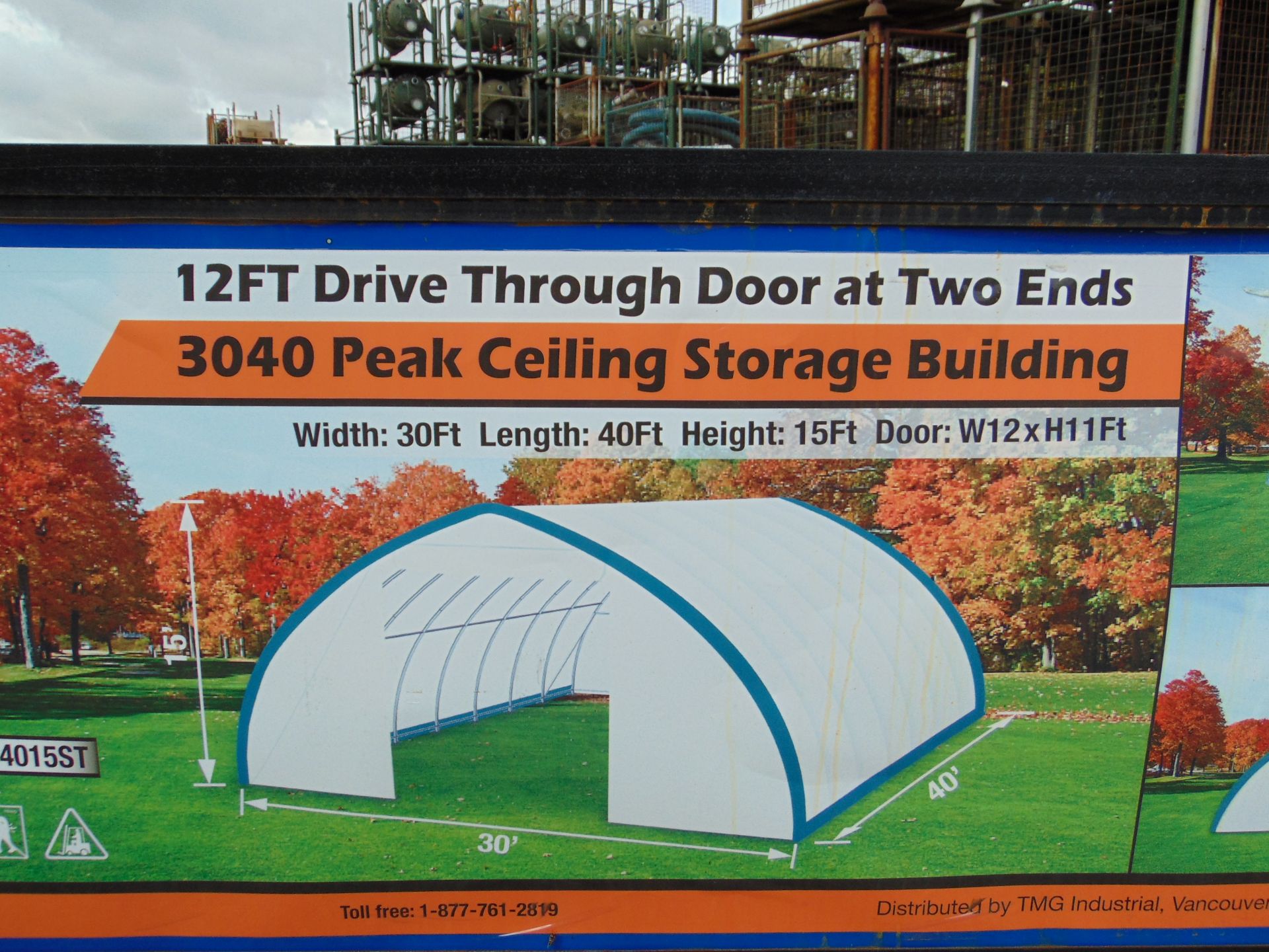 Heavy Duty Storage Shelter 30'W x 40'L x 12' H - Image 3 of 5