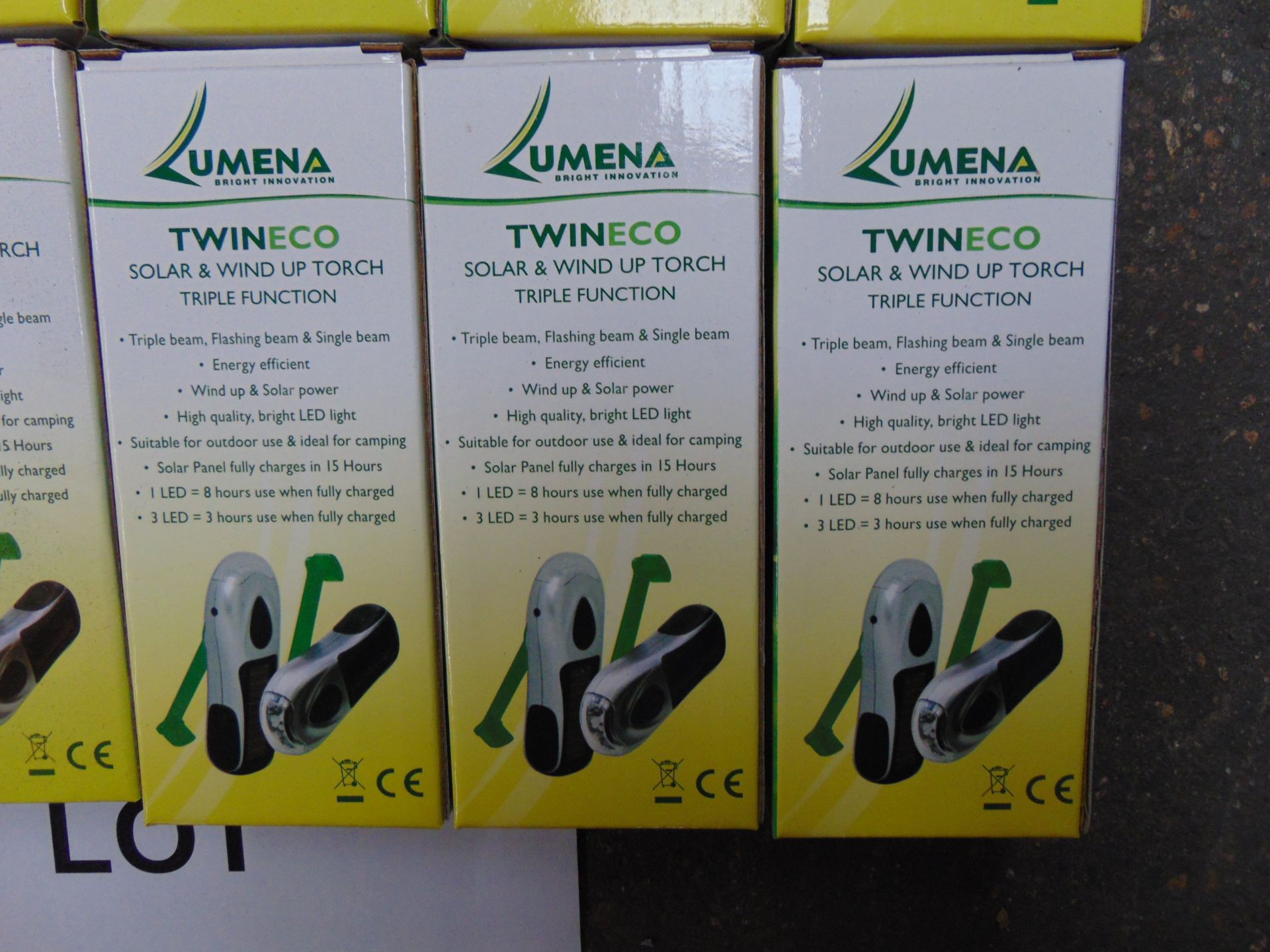 14x LUMENA SOLAR/ WIND UP TRIPLE FUNCTION TORCHES UNUSED - Bild 2 aus 3