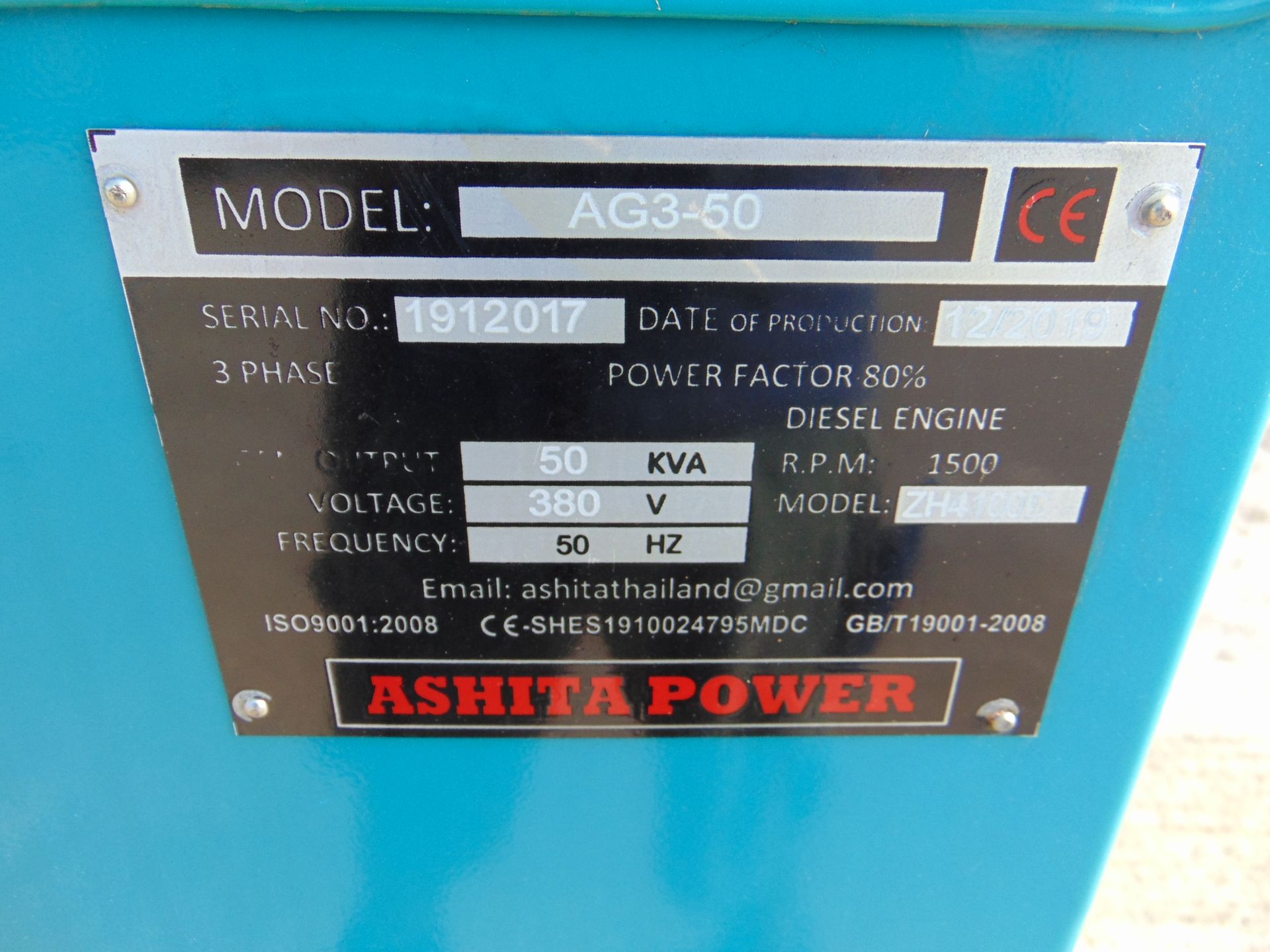 UNISSUED 50 KVA 3 Phase Silent Diesel Generator Set - Image 7 of 20