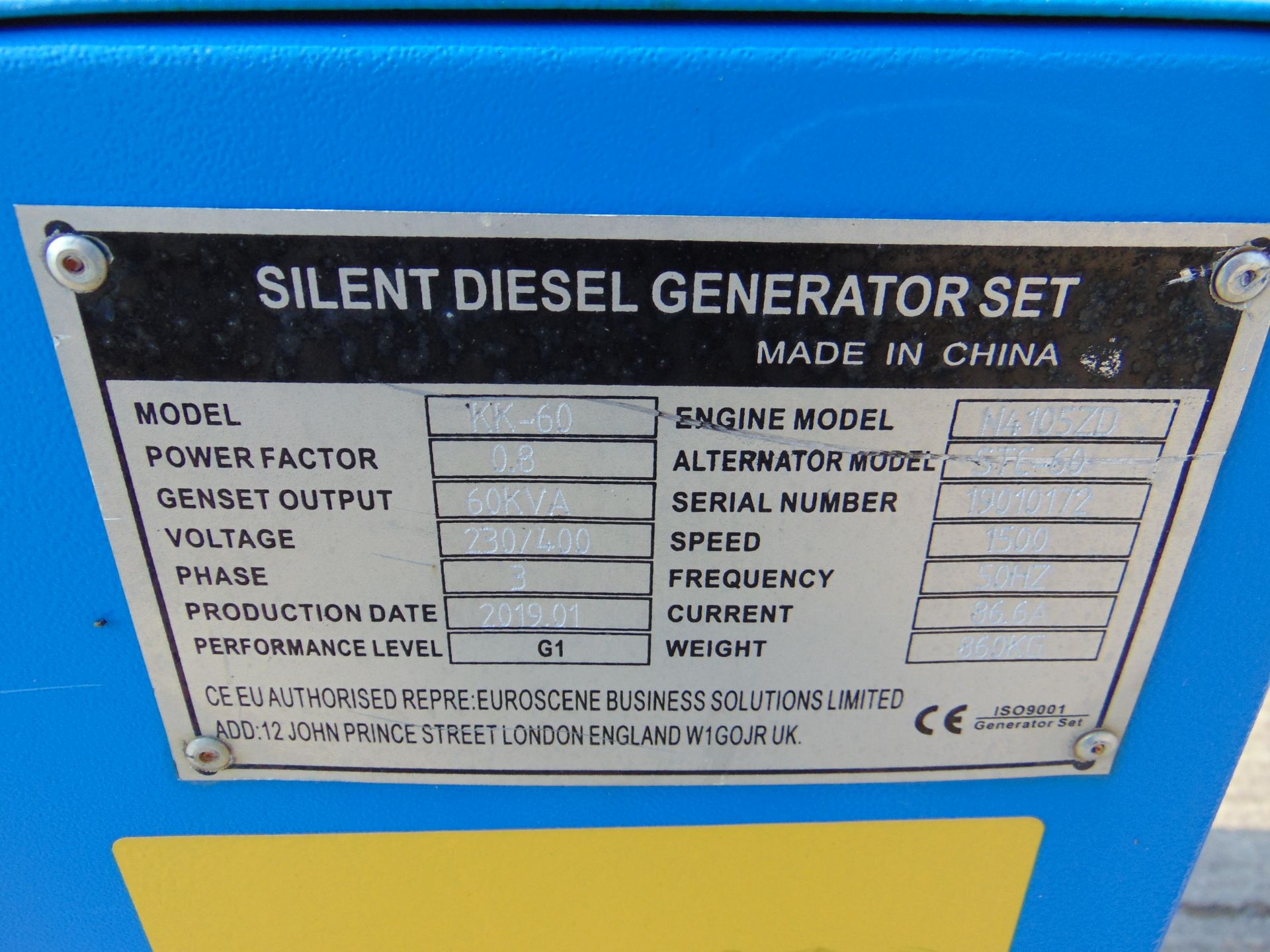 UNISSUED 60 KVA 3 Phase Silent Diesel Generator Set - Image 7 of 17