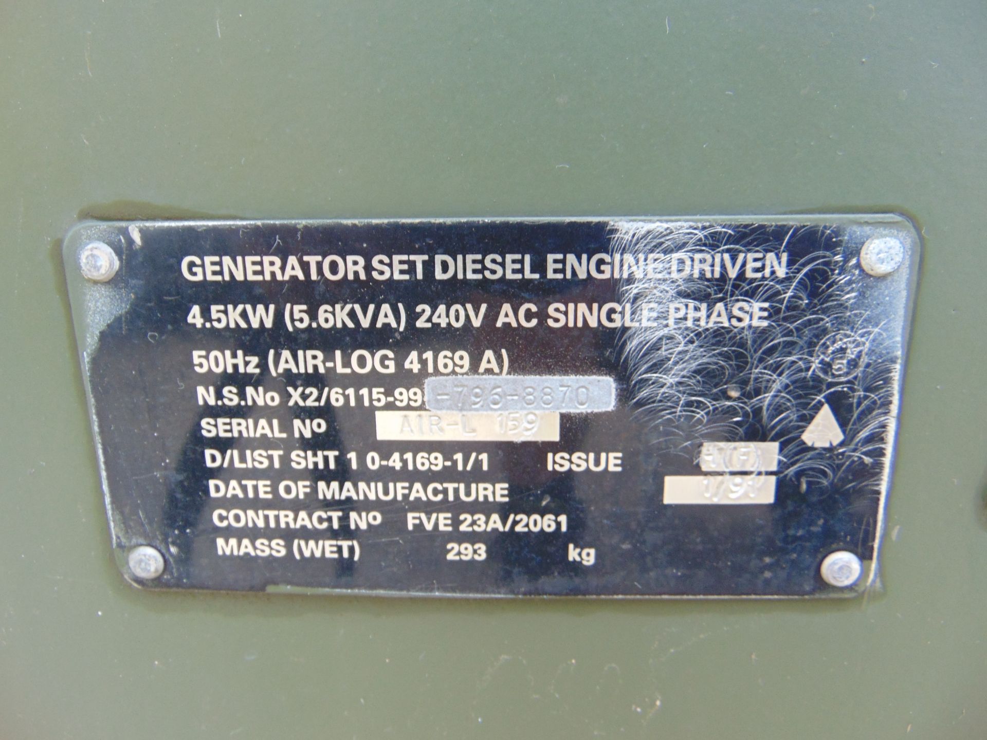 Lister Petter Air Log 4169 A 5.6 KVA Diesel Generator - Image 14 of 23
