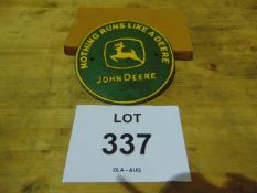 CAST IRON JOHN DEERE TRACTOR ADVERTISING SIGN