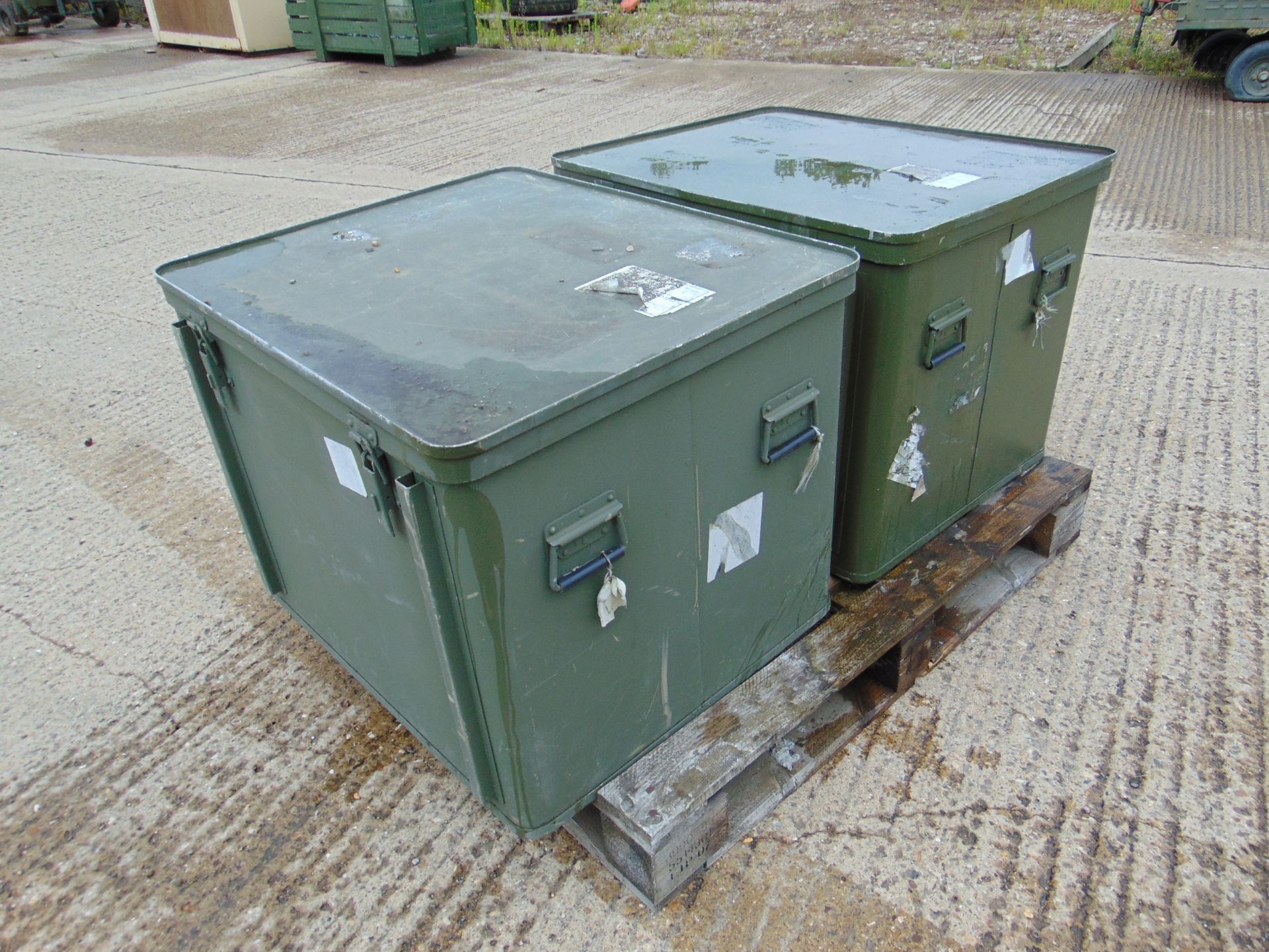 2 x Large Aluminium Storage Boxes 78 x 65 x 60 cms as shown