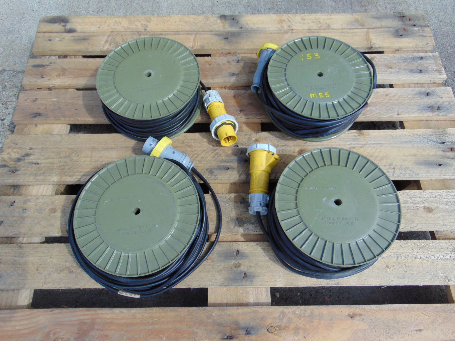 4 x 90ft 110v Cable Reels