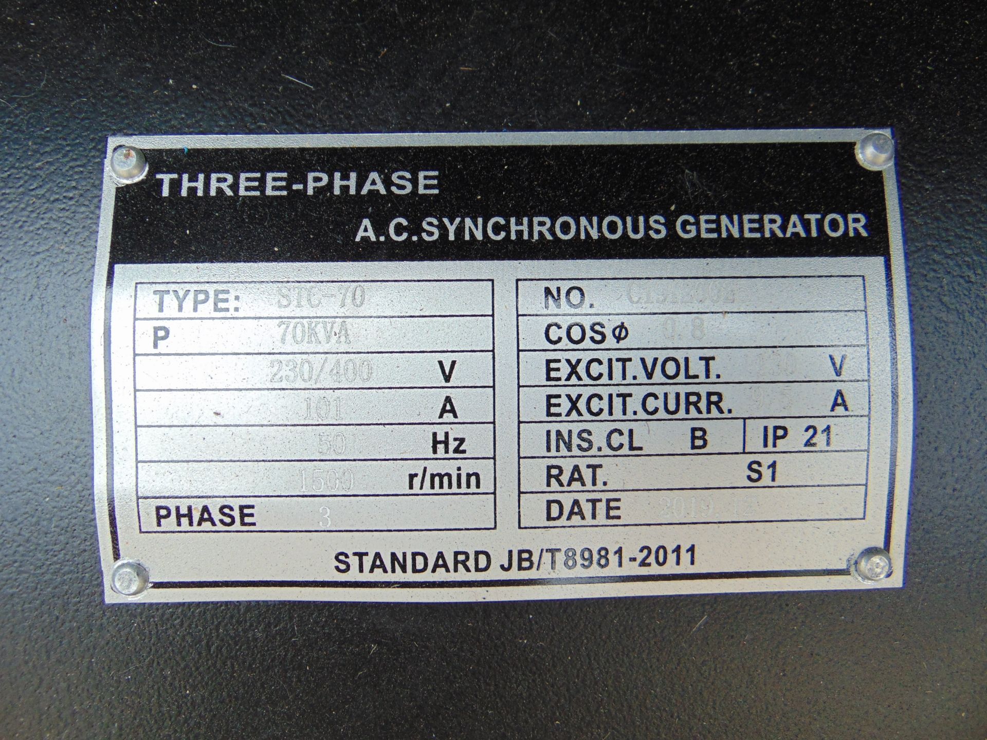 UNISSUED WITH TEST HOURS ONLY 70 KVA 3 Phase Silent Diesel Generator Set - Image 15 of 22