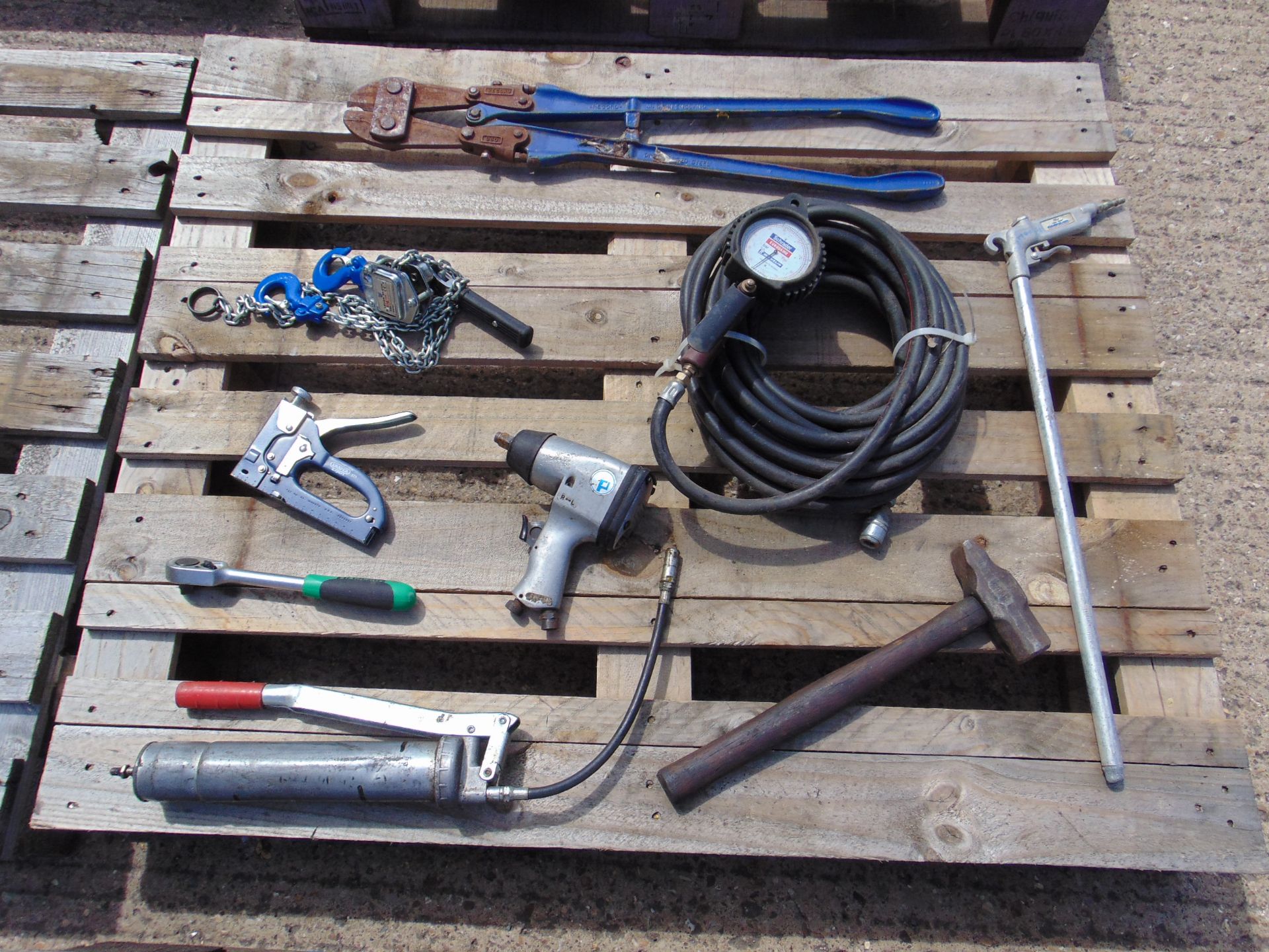 Mixed Tools Inc Bolt Croppers, Air Line Assy, Air Wrench, Lever Block etc