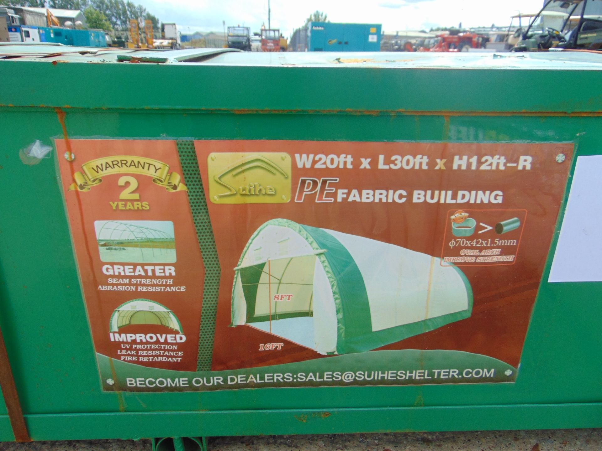 HEAVY DUTY STORAGE SHELTER 20'W x 30'L x 12'H - Image 2 of 3