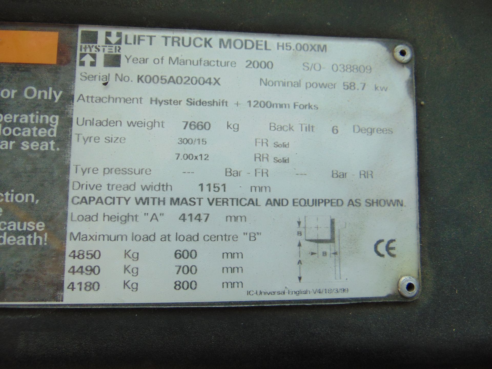 Hyster H5.00XM Forklift only 2,111 Hours! - Image 16 of 16