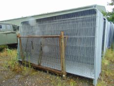 20 x NEW UNISSUED HERAS STYLE FENCING PANELS 3.5M x 2M GALVANIZED C/W WITH FEET AND BRACKETS