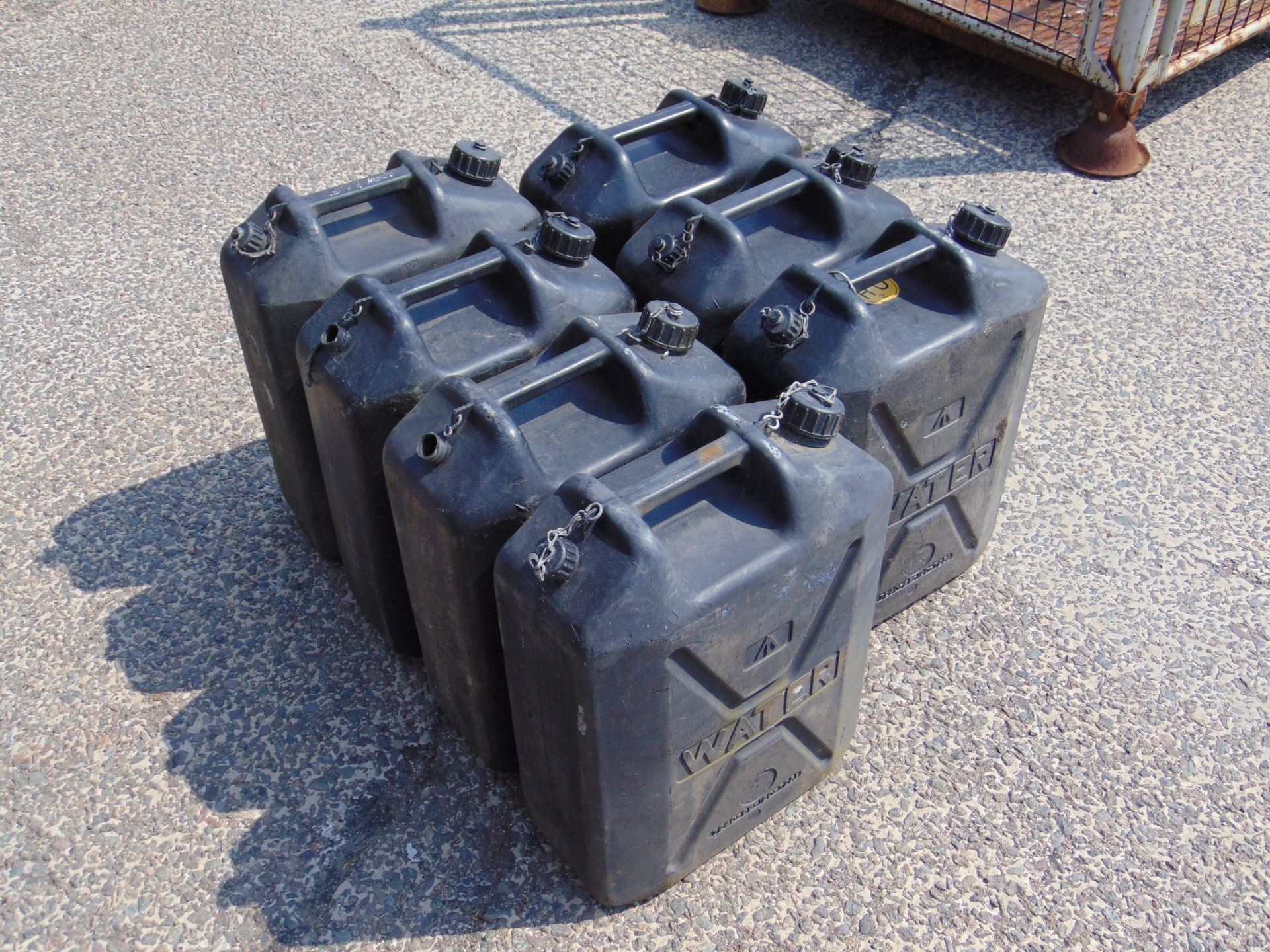 7 x Standard Nato 5 gall Water Jerry Cans as shown