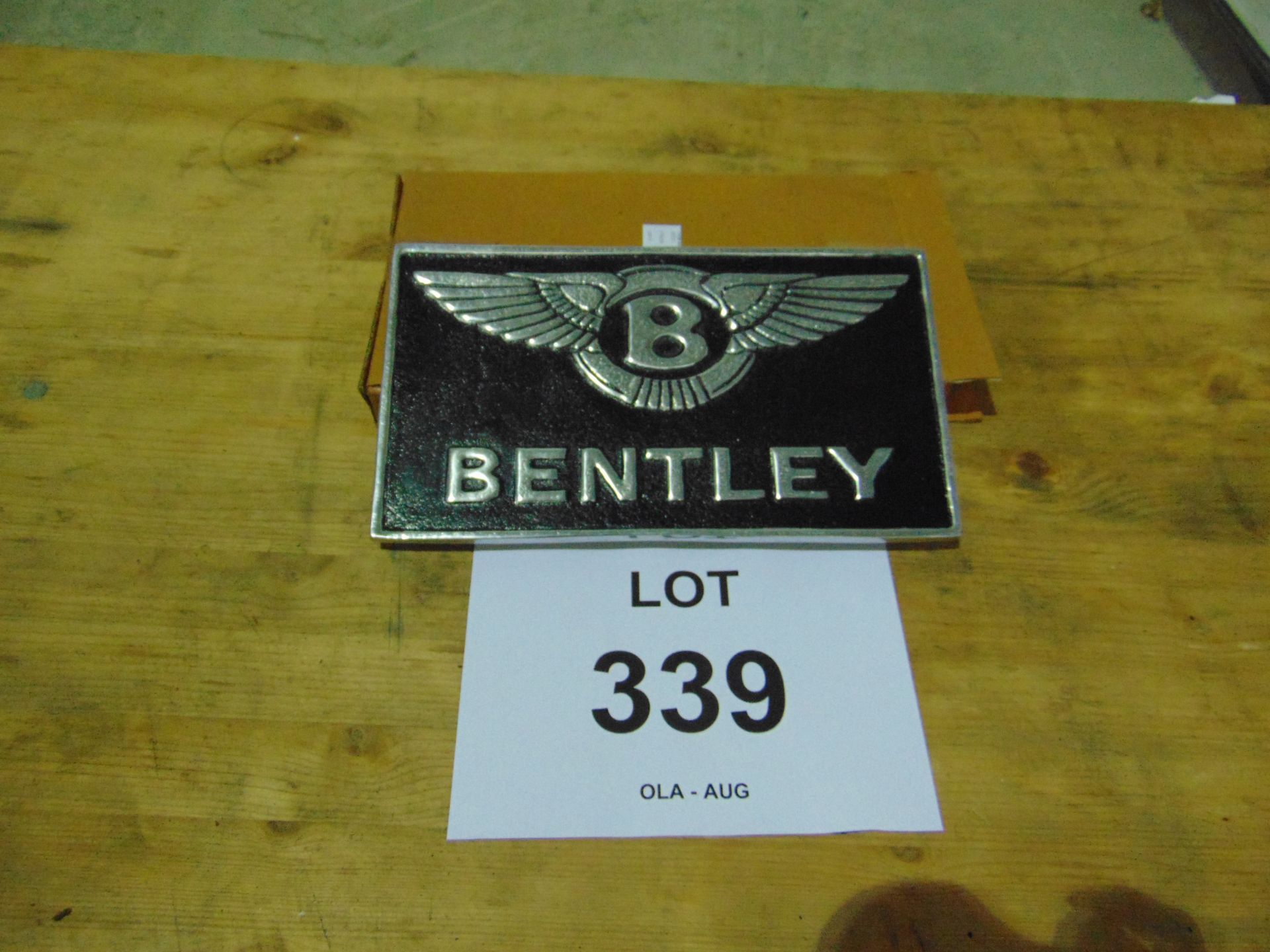 POLISHED ALUMINIUM BENTLEY ADVERTISING SIGN - Image 3 of 3