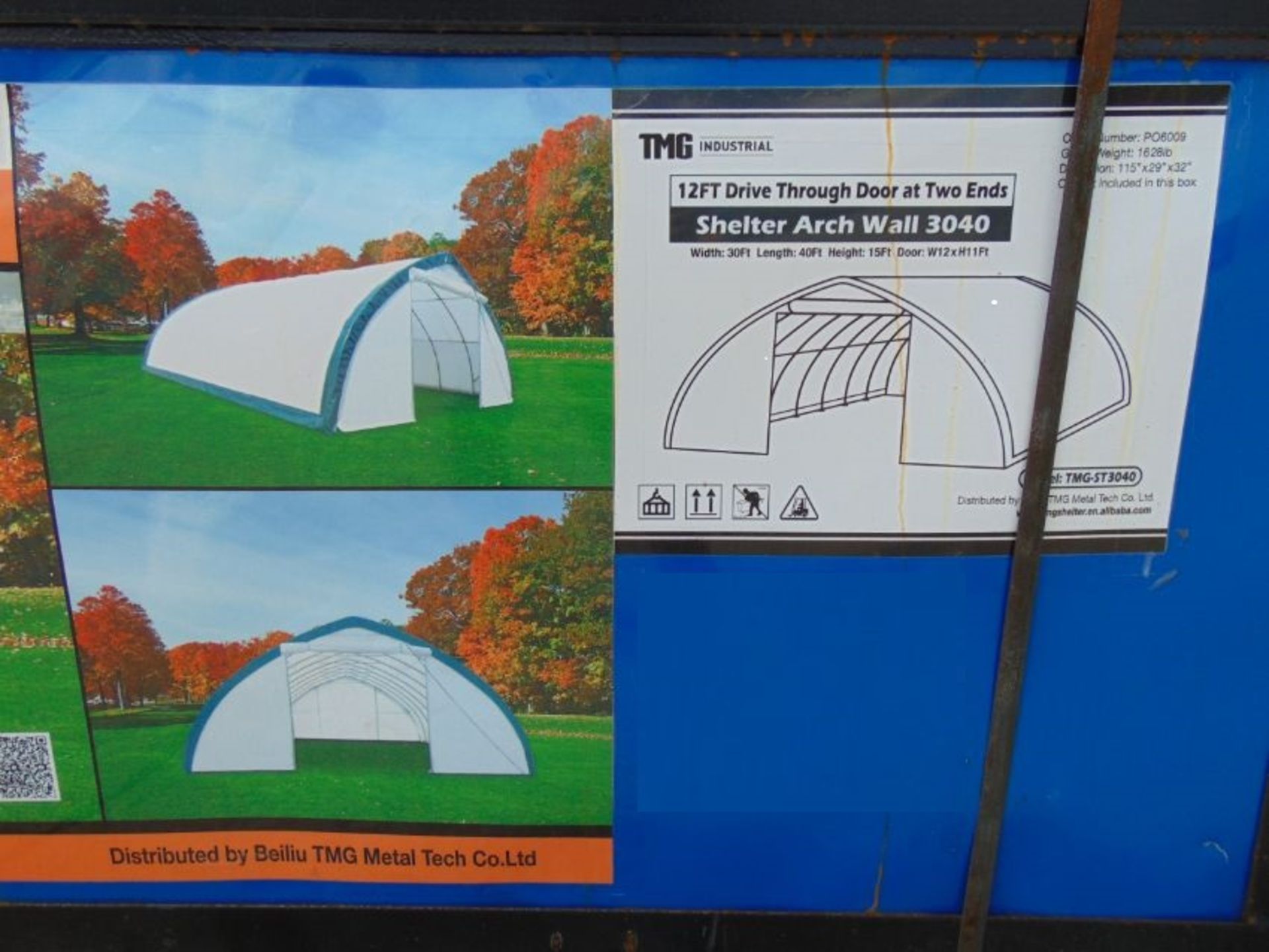 Heavy Duty Storage Shelter 30'W x 40'L x 15' H - Image 2 of 5