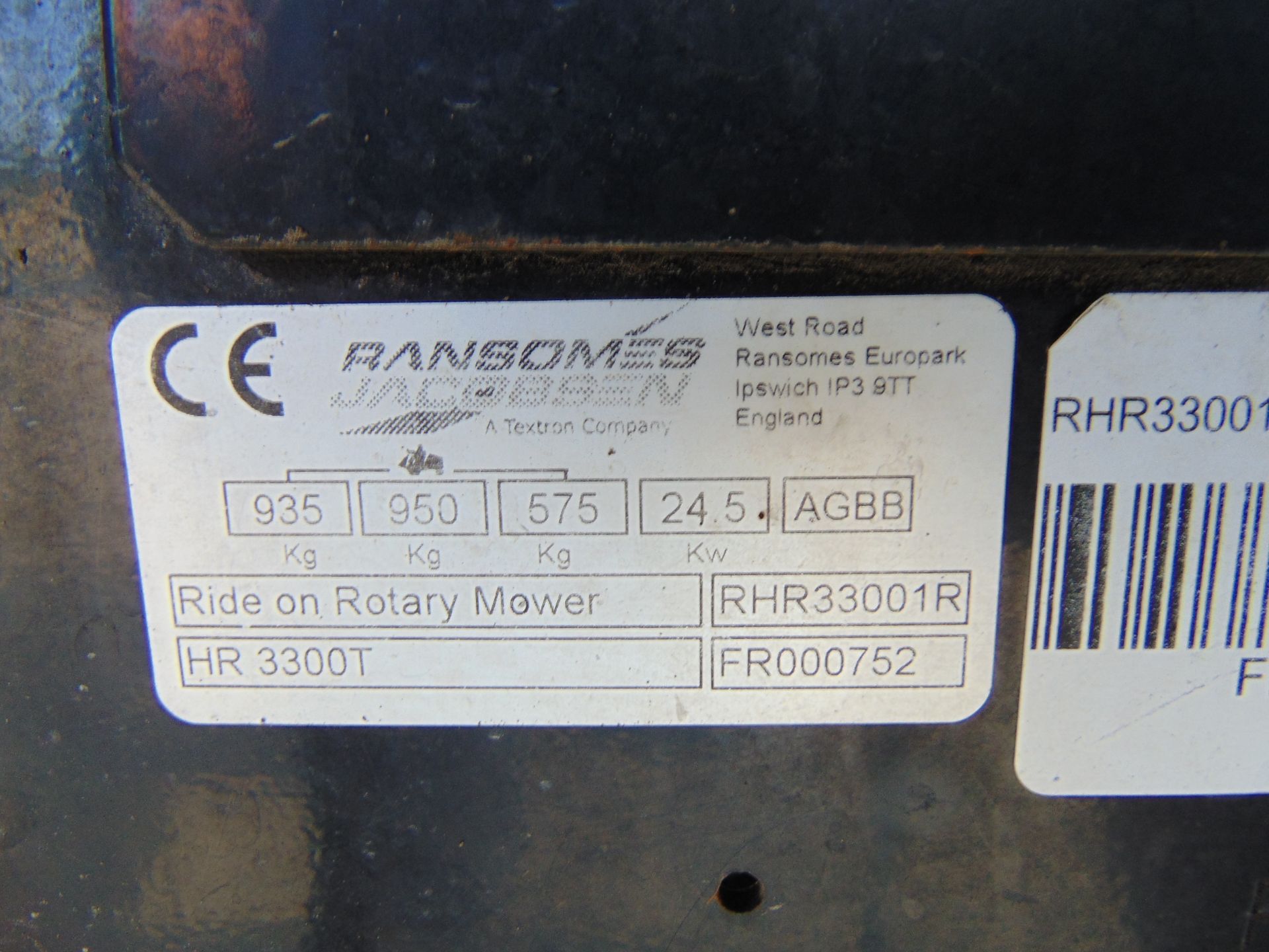 2012 Ransomes HR 3300T Outfront 3 Blade Hydraulic Rotary Mower. 4,560 hrs from UK Govt Contract. - Image 22 of 22