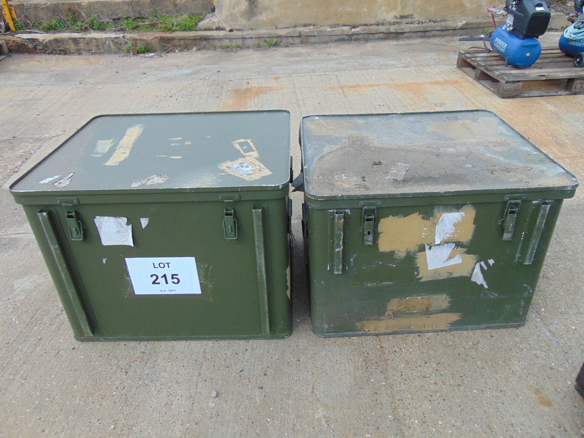 2 x Large Aluminium Storage Boxes 78 x 65 x 60 cms as shown