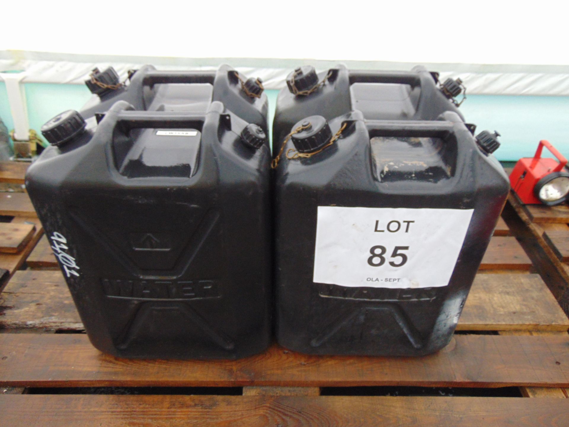 4 x Standard Nato 5 gall Water Jerry Cans as shown