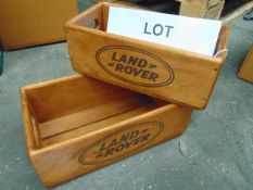 Set of 2 Land Rover Wooden Storage Boxes new unused