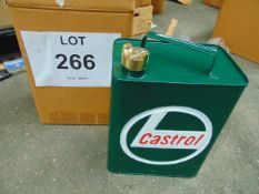 Repro Unused Castrol Fuel/Oil Can with brass screw cap