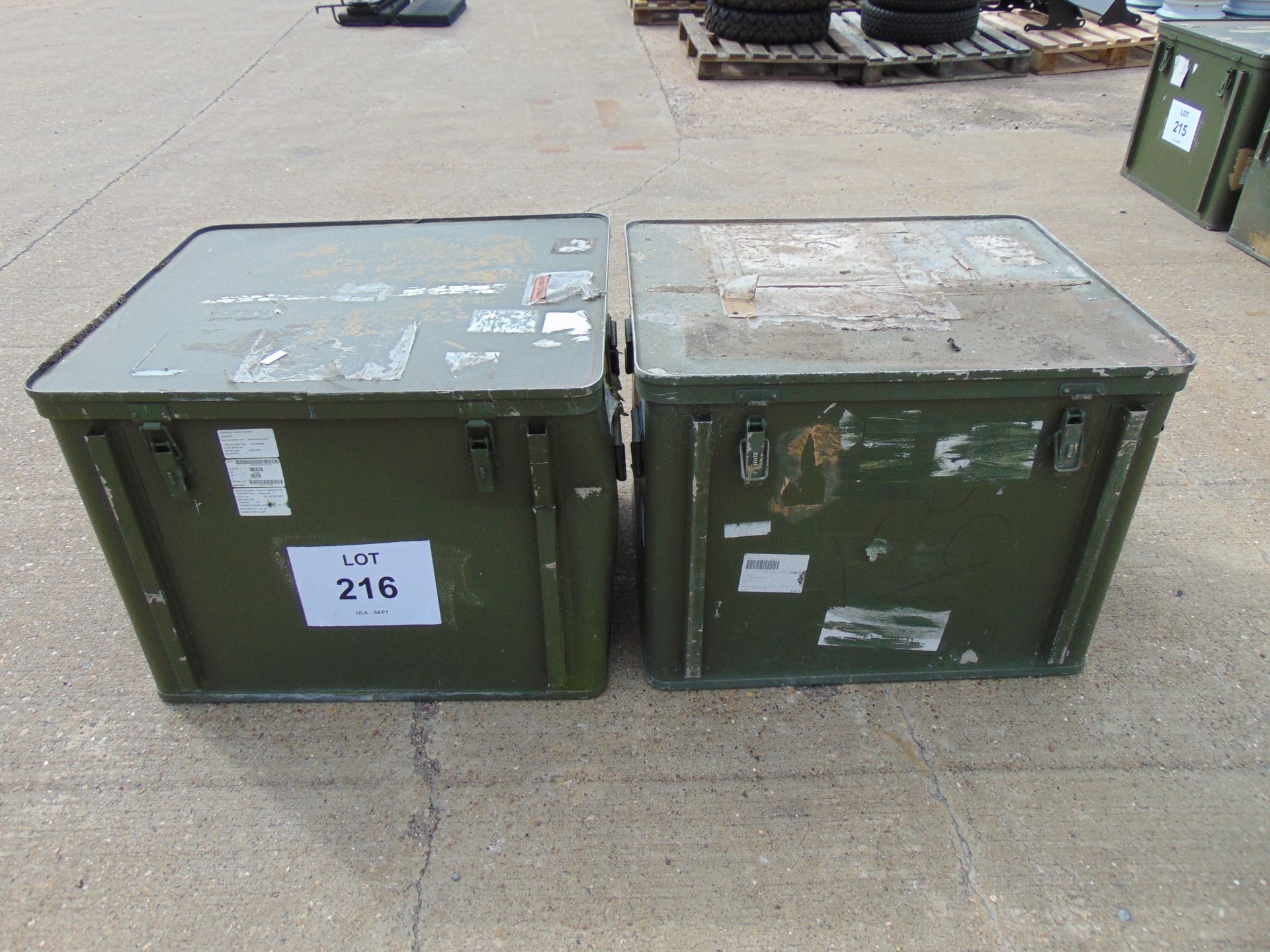 2 x Large Aluminium Storage Boxes 78 x 65 x 60 cms as shown