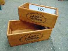 Set of 2 Land Rover Wooden Storage Boxes new unused