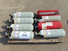 8 x Sabre Carbon Fibre Breathing Apparatus Cylinders c/w Cylinder Valves