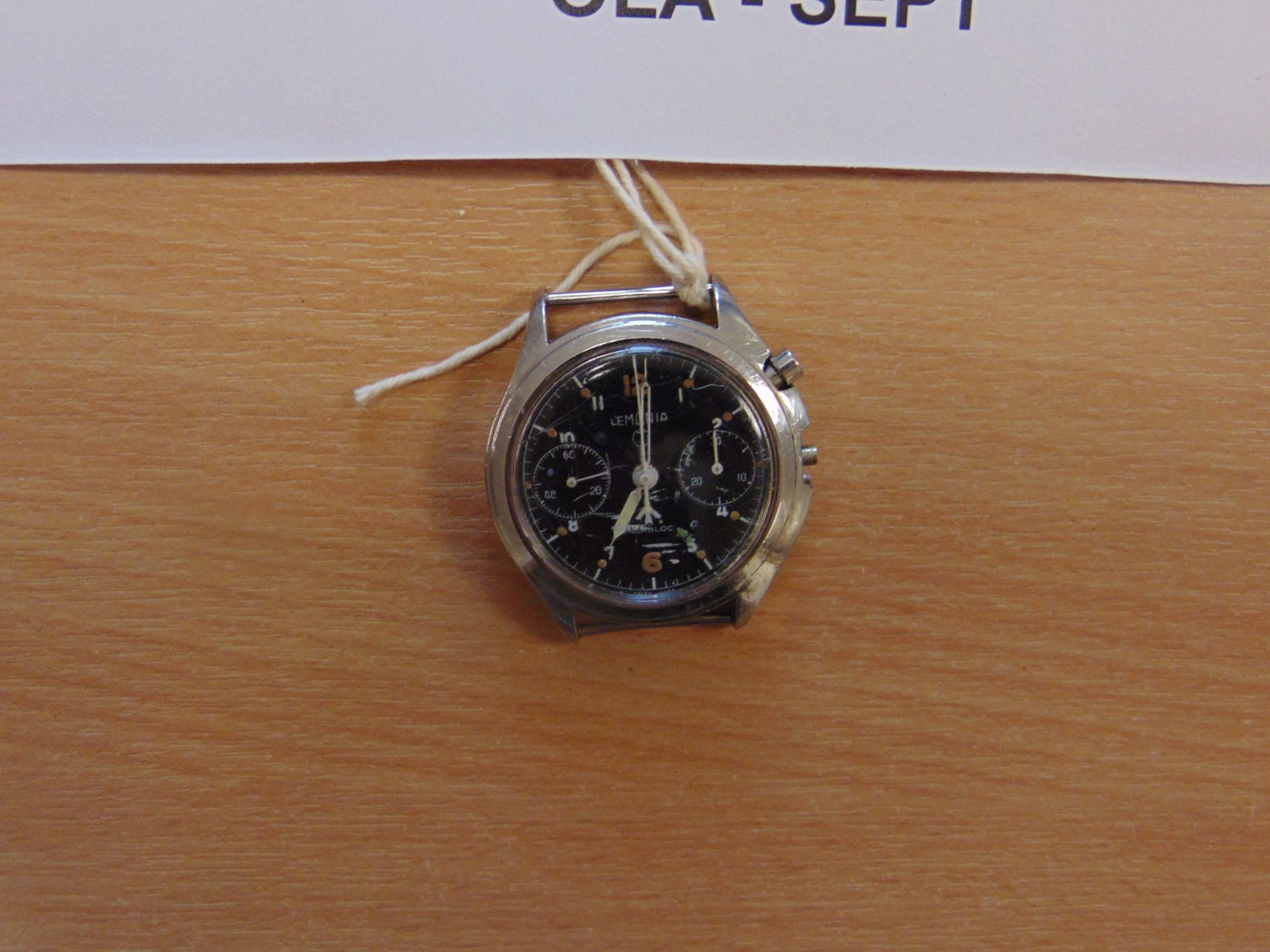 LEMONIA PILOTS CHRONO INCABLOC MOVEMENT 6BB RAF ISSUE DATED 1970 - Image 5 of 5