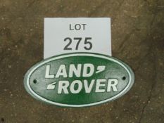 Land Rover Cast Iron Sign