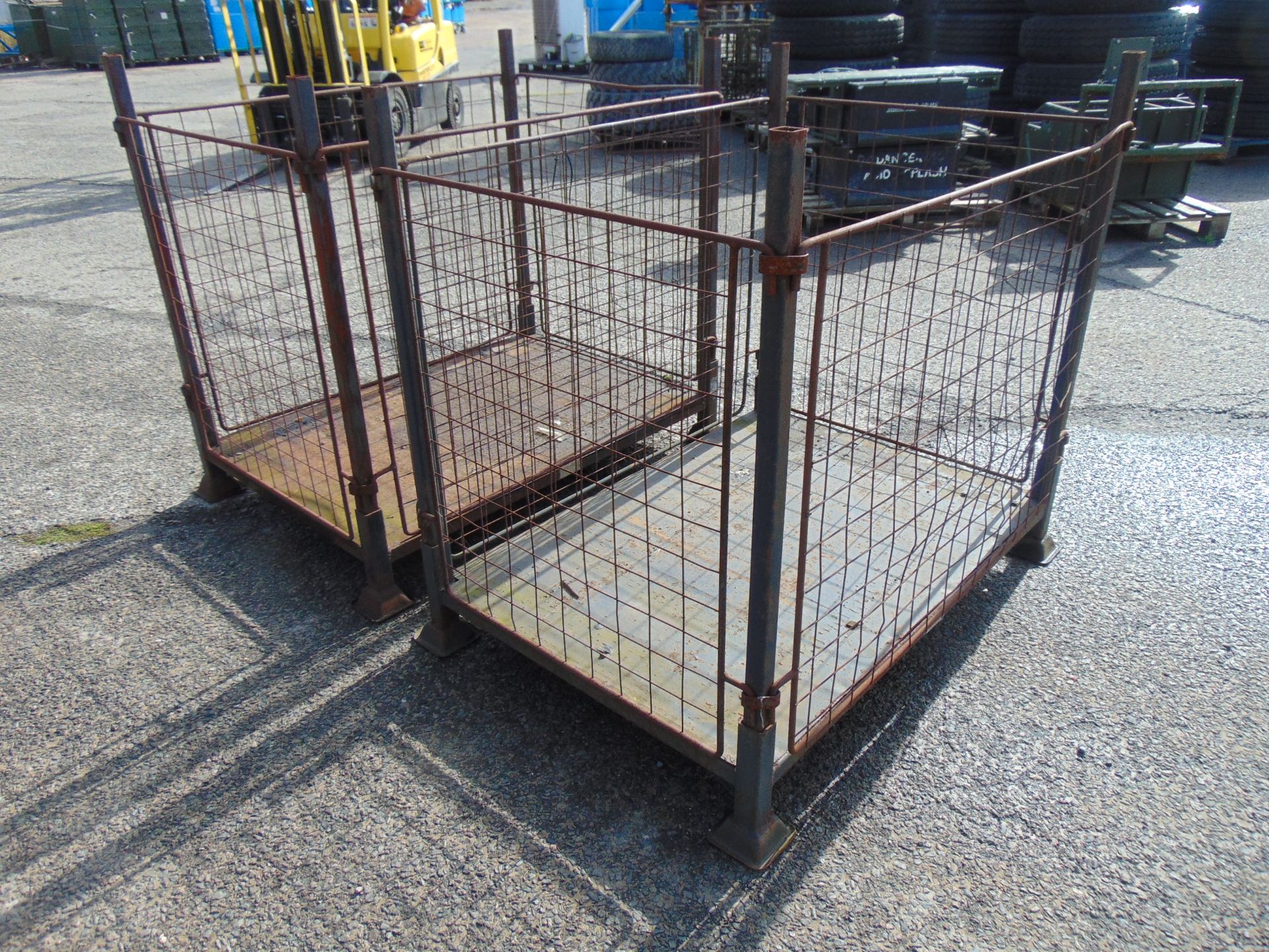 2 x Heavy Duty Ex Home Office Metal Stackable / Collapsible Stillage / Post Pallets - Image 2 of 8