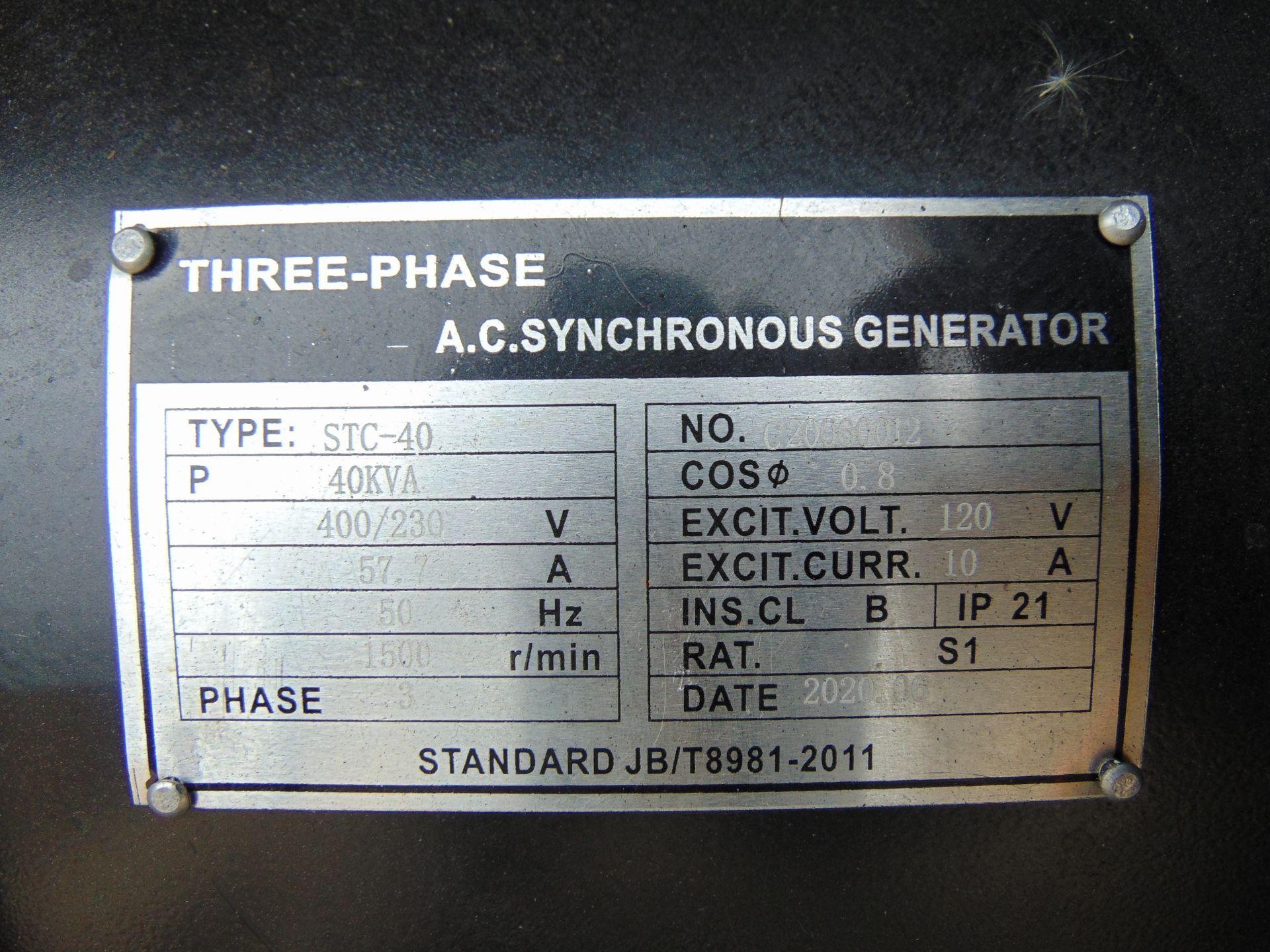 UNISSUED 40 KVA 3 Phase Silent Diesel Generator Set. This generator is 3 phase 230/400 volt 50 Hz - Image 18 of 21